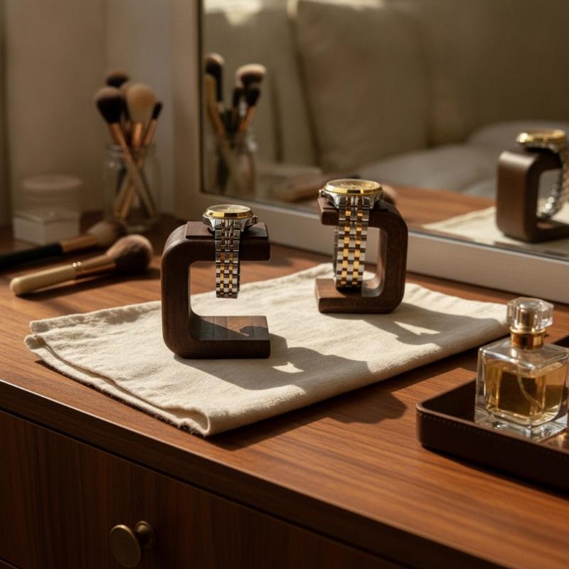 Jewelry With Watches - Decorative Solid Wooden Watch Holder Stand