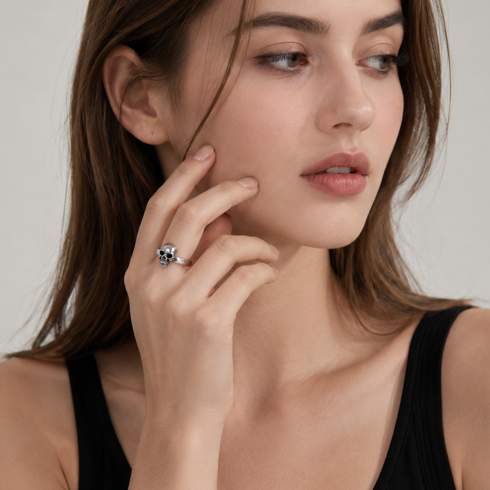 Ring Skull Europe Rebel Steet  - Gothic Skull Ring ulasan dan harga