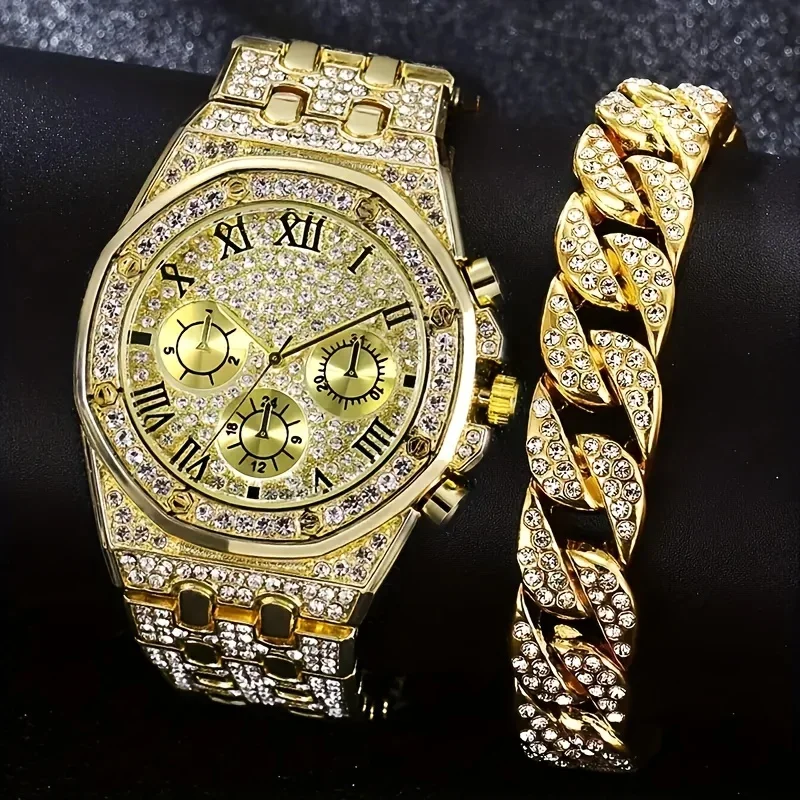 Luxury Octagonal Bezel Iced Qu - Icebox Jewelry Watches ulasan dan harga