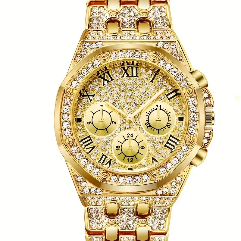Luxury Octagonal Bezel Iced Qu - Icebox Jewelry Watches ulasan dan harga