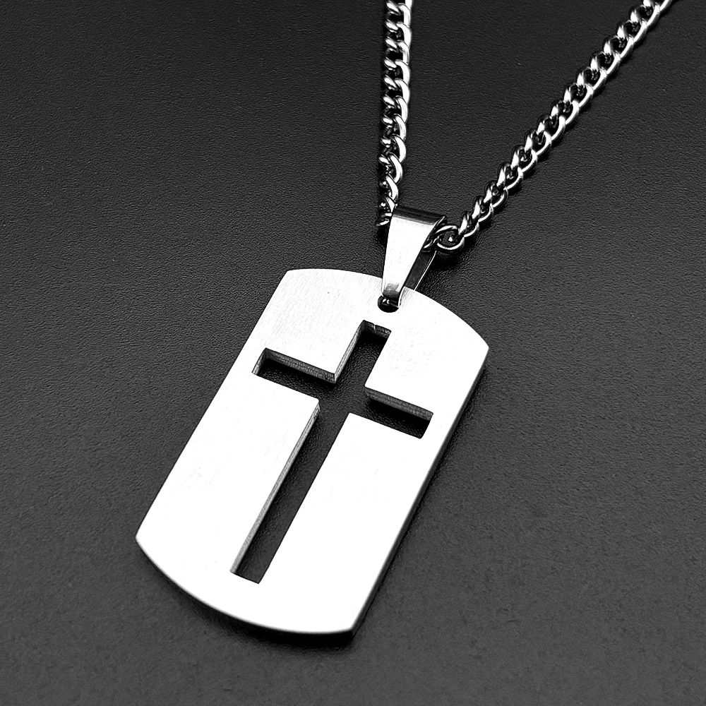 Christian Bible Cross Dog Tag  - Mens Dog Tag Necklace ulasan dan harga