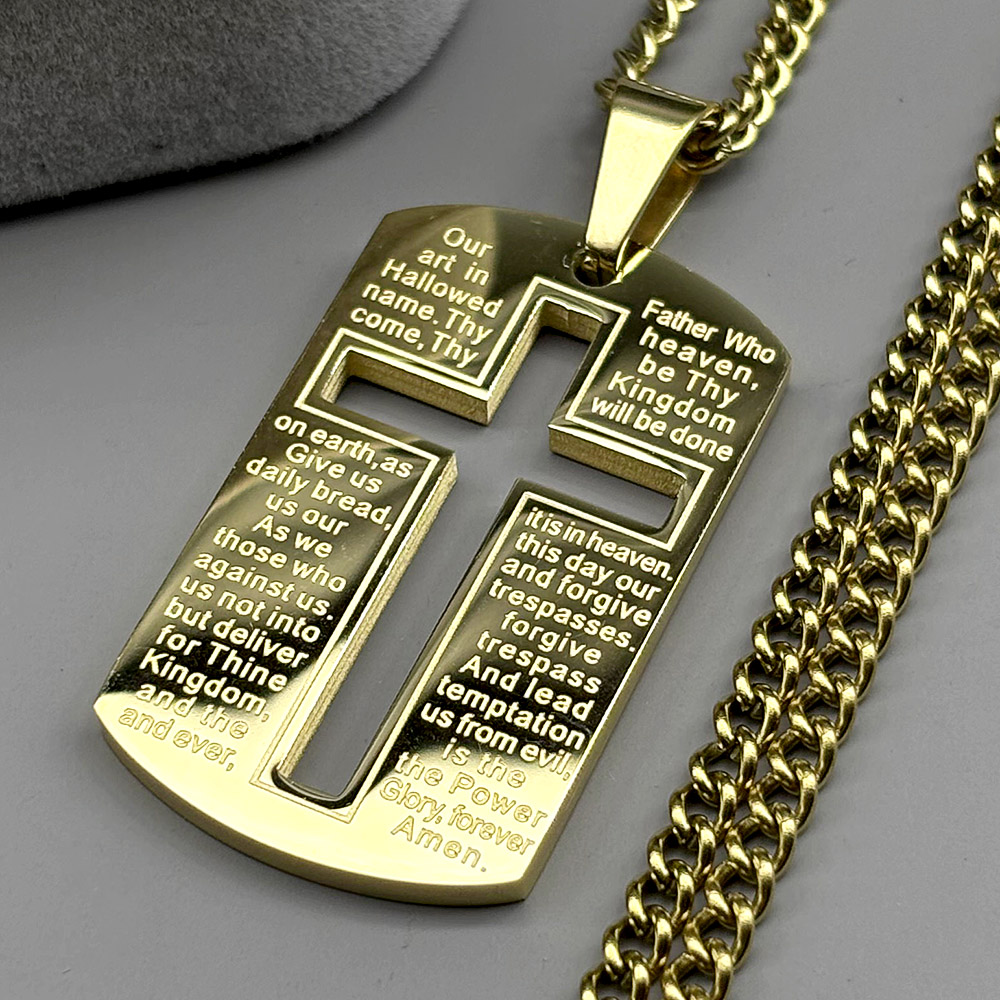 Christian Bible Cross Dog Tag  - Mens Dog Tag Necklace ulasan dan harga
