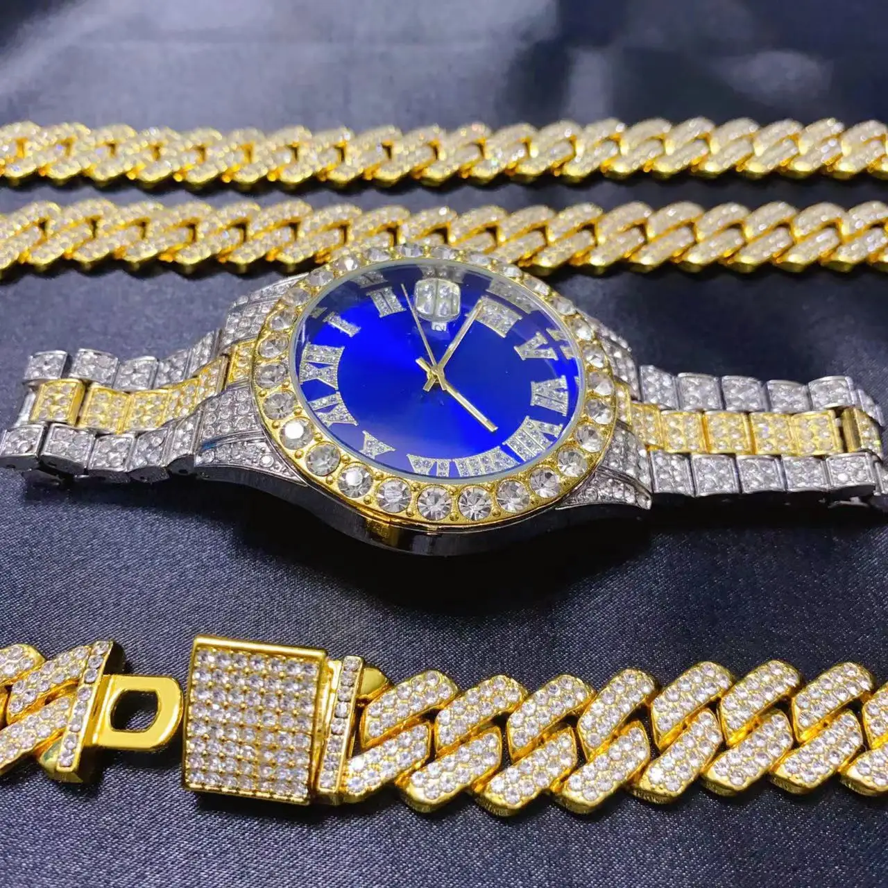 3PCS Hip Hop Calendar Watch Ne - Icebox Jewelry Watches ulasan dan harga