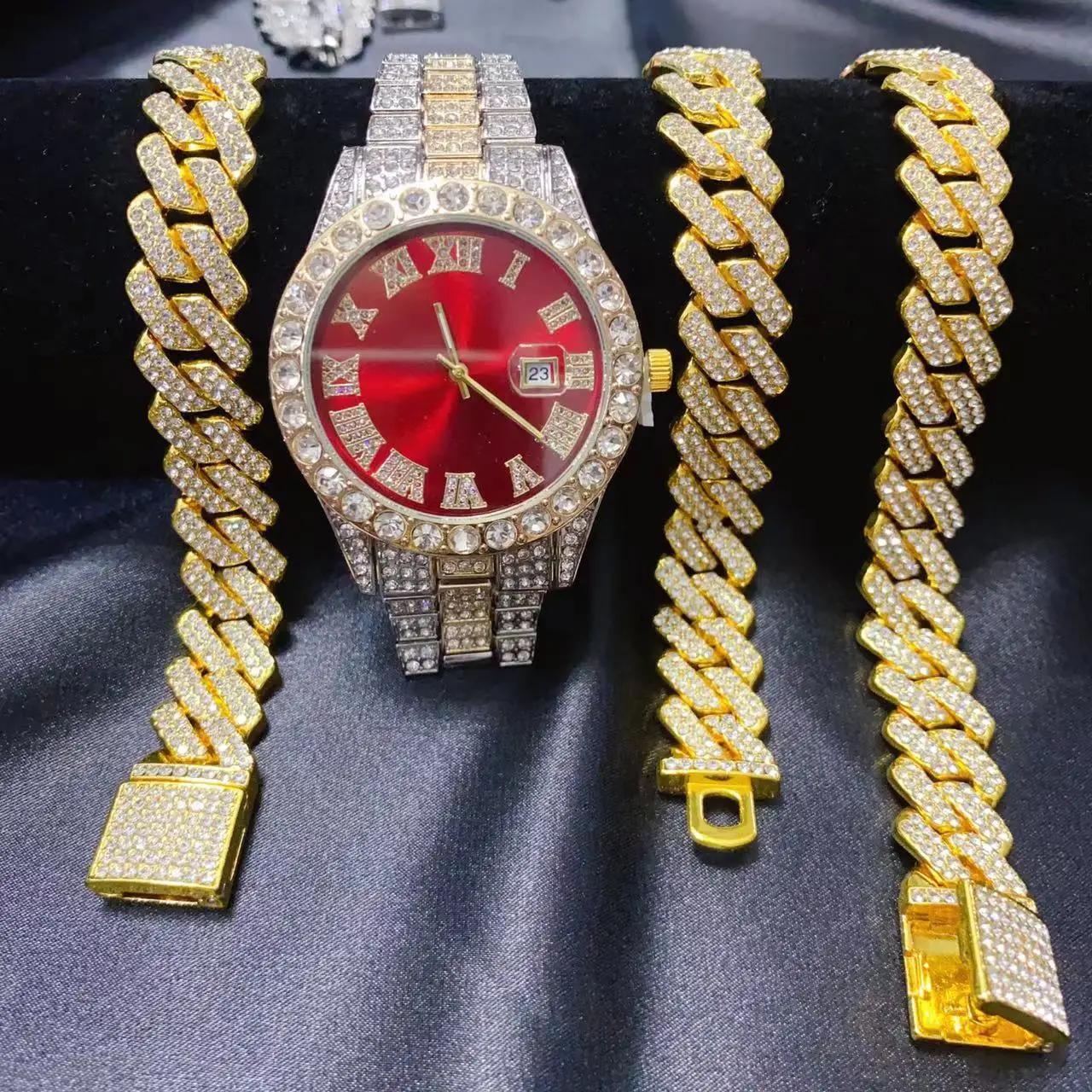 3PCS Hip Hop Calendar Watch Ne - Icebox Jewelry Watches ulasan dan harga