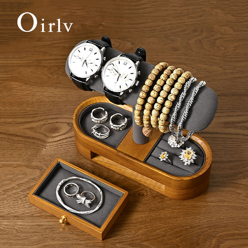 Oirlv Solid Wood Watch Organiz - Jewelry With Watches ulasan dan harga