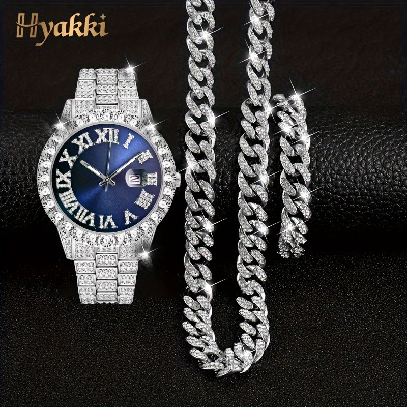 Fashion Silver Blue Watch Set  - Icebox Jewelry Watches ulasan dan harga
