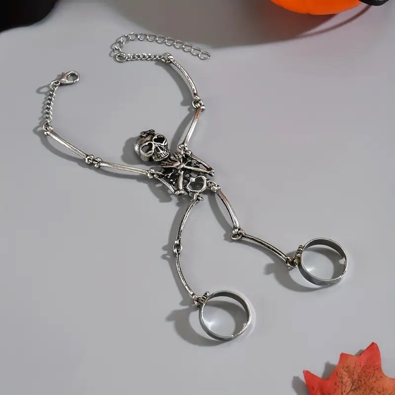 1PC Skeleton Hand Bracelet Hal - Gothic Skull Ring ulasan dan harga