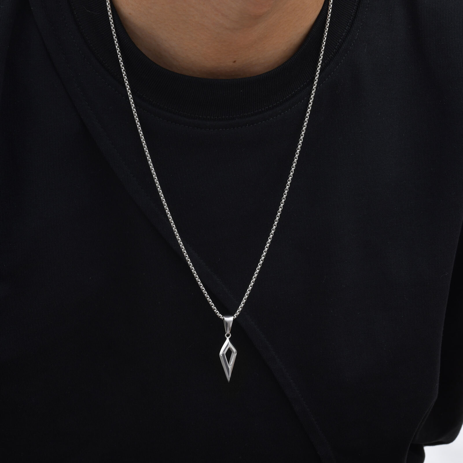 Vnox Beveled Four-pointed Star - Mens Dog Tag Necklace ulasan dan harga