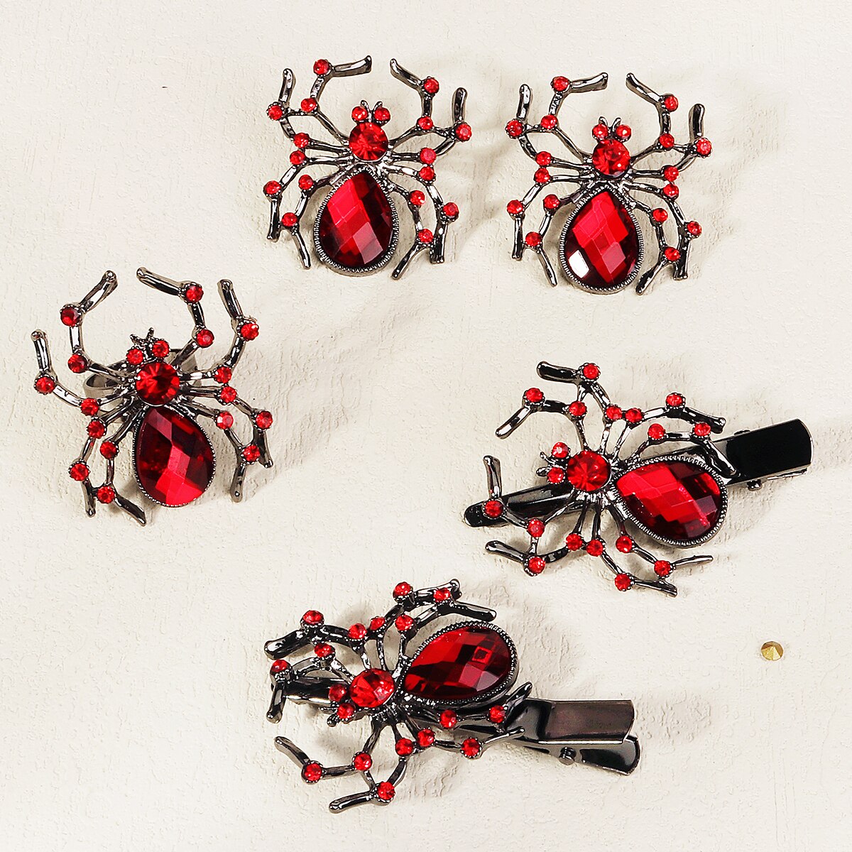 Gothic Punk Black Spider Anima - Gothic Skull Ring ulasan dan harga